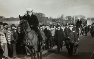 Celtic fans at Berwick in 1981