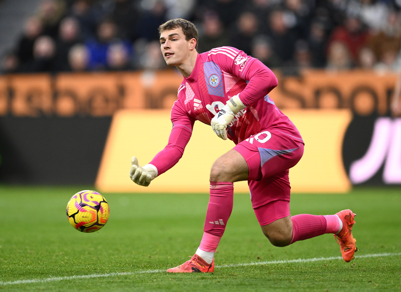 Leicester City goalkeeper Mads Hermansen