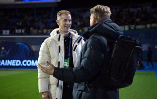 Joe Hart with Peter Schmeichel