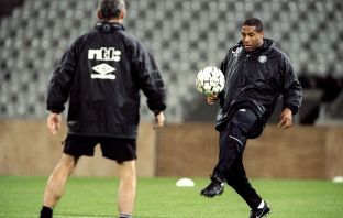 John Barnes during training