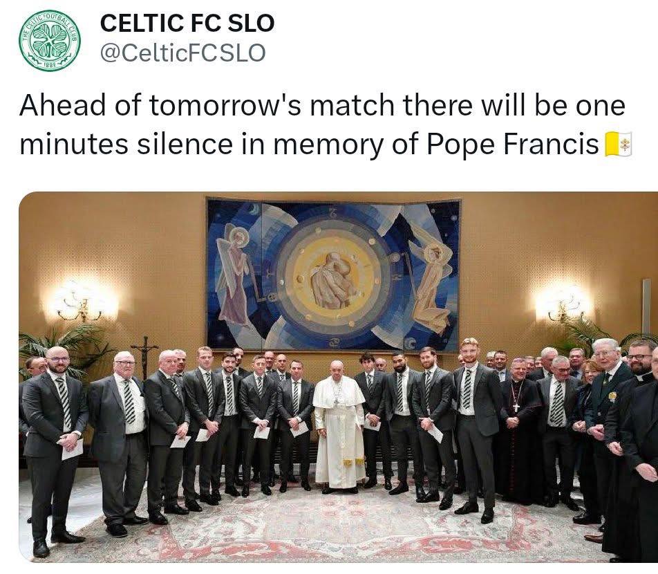 Staff and players of Celtic FC meet Pope Francis in the Vatican