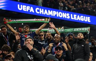 PSG fans with Celtic colours