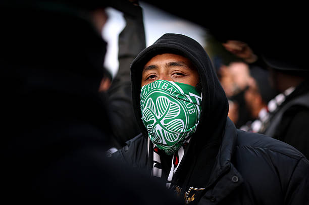 PSG fans with Celtic colours