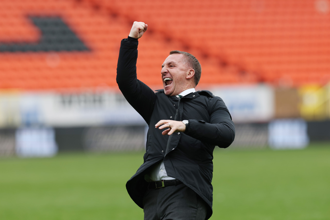 Brendan Rodgers celebrates
