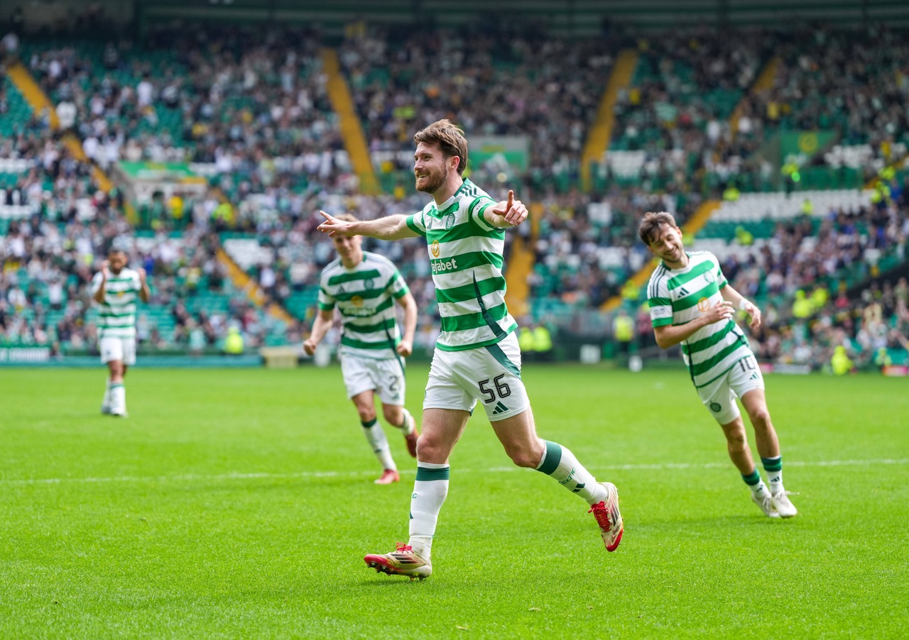 Anthony Ralston celebrates