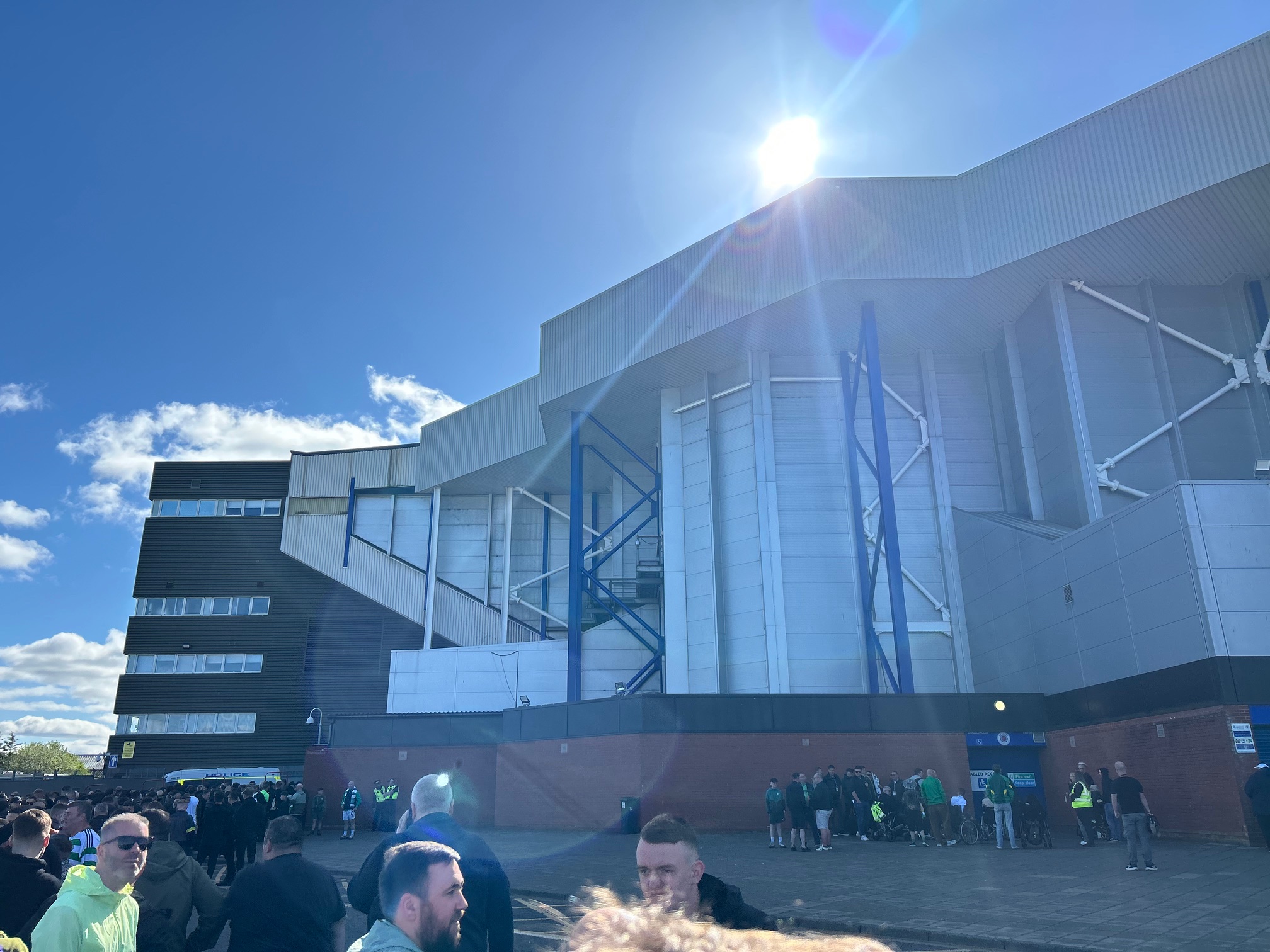 Celtic fans outside Ibrox