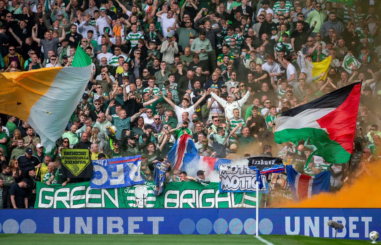 Celtic supporters at Ibrox