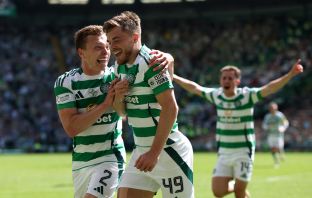 James Forrest celebrates