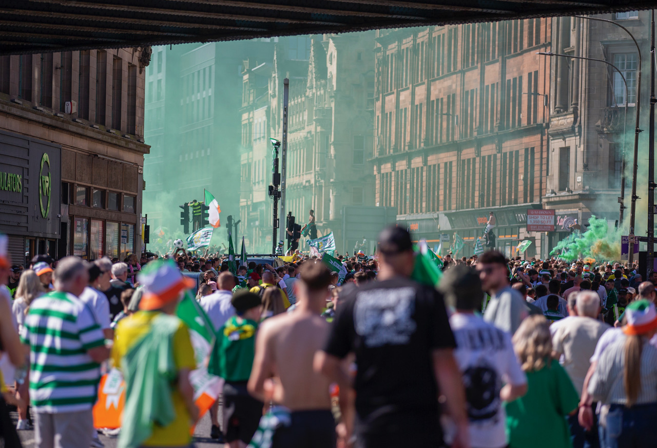 Celtic fans celebrate