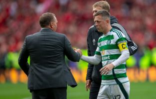 Brendan Rodgers with Callum McGregor