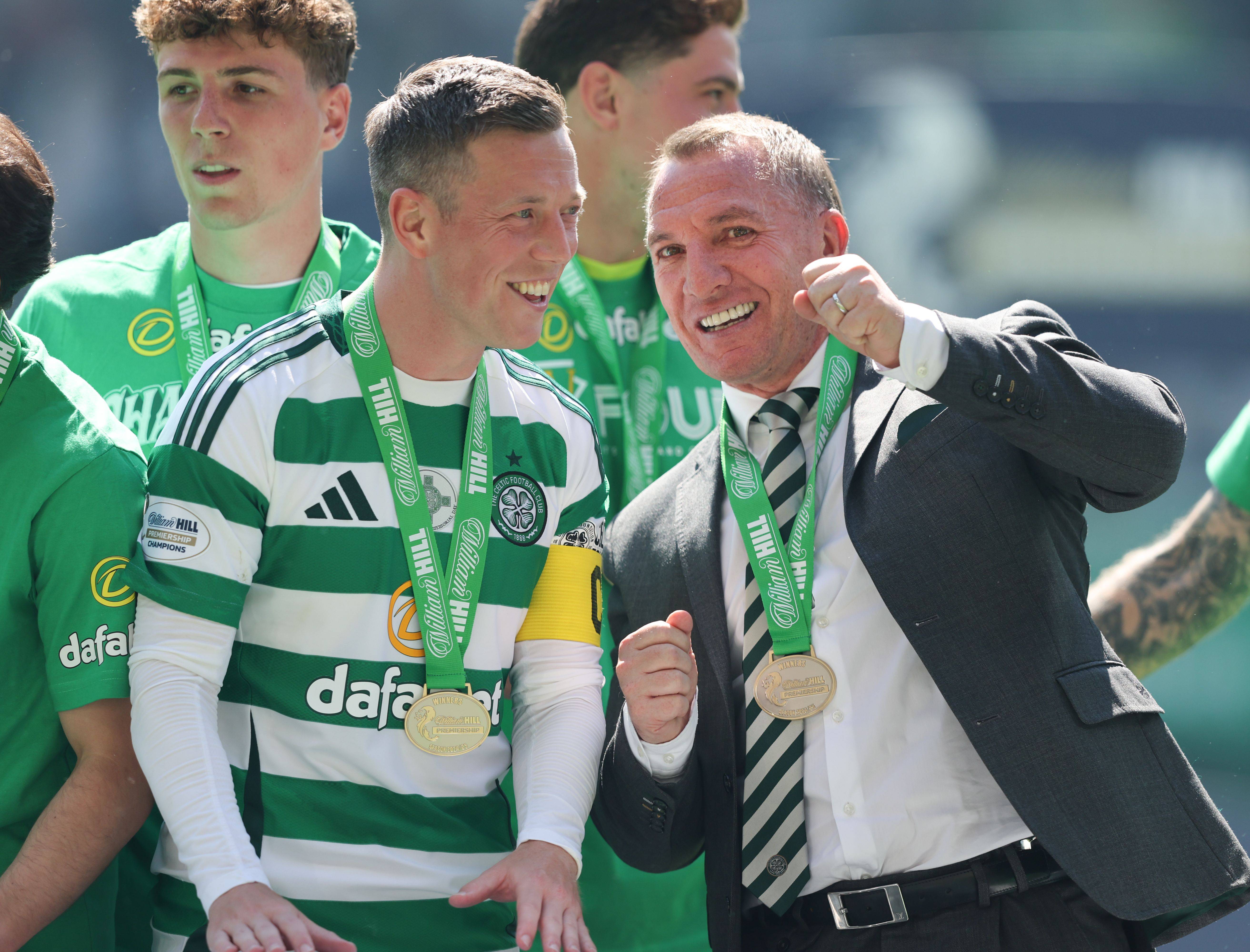 Callum McGregor and Brendan Rodgers