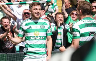 James Forrest scores and celebrates