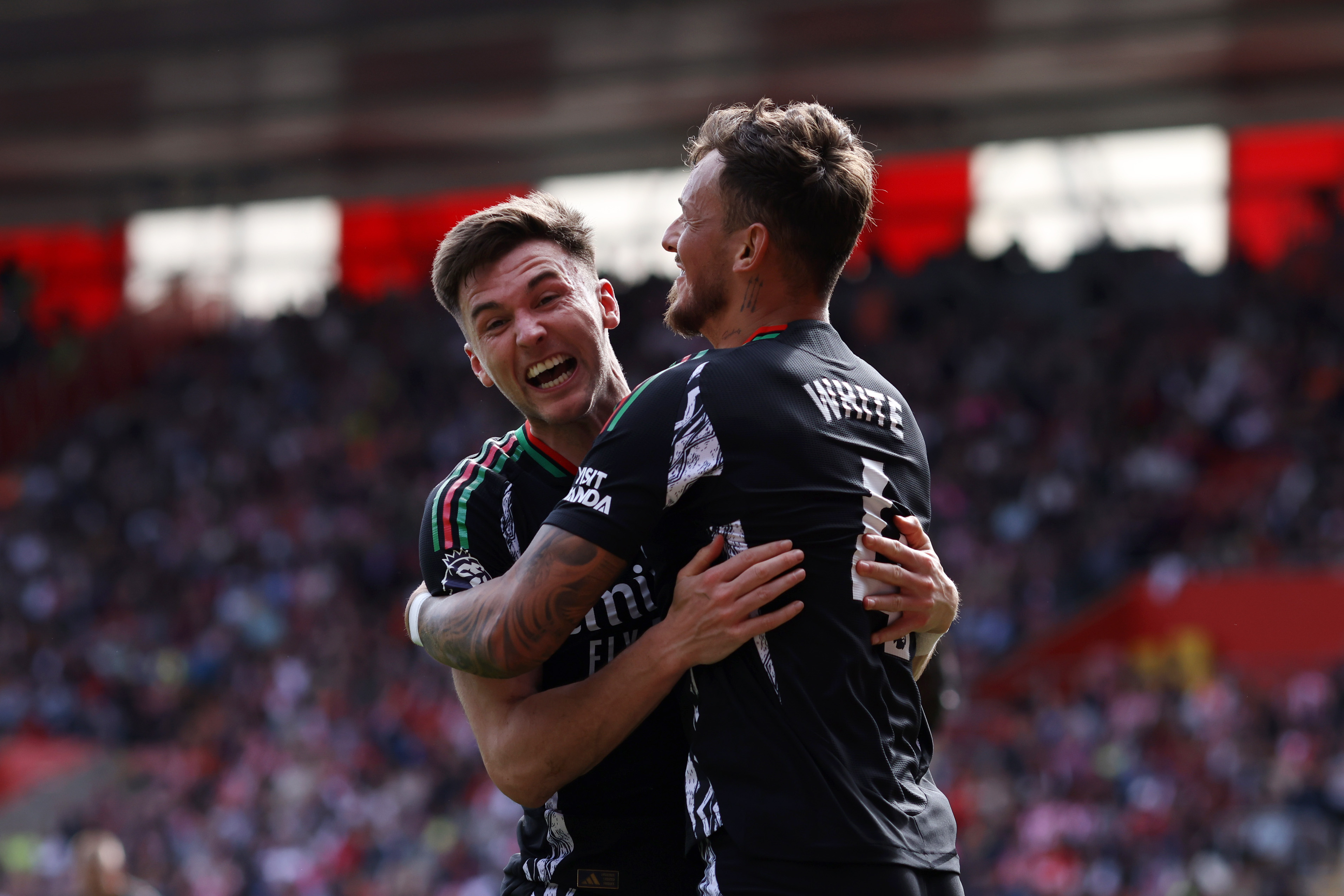Kieran Tierney celebrates
