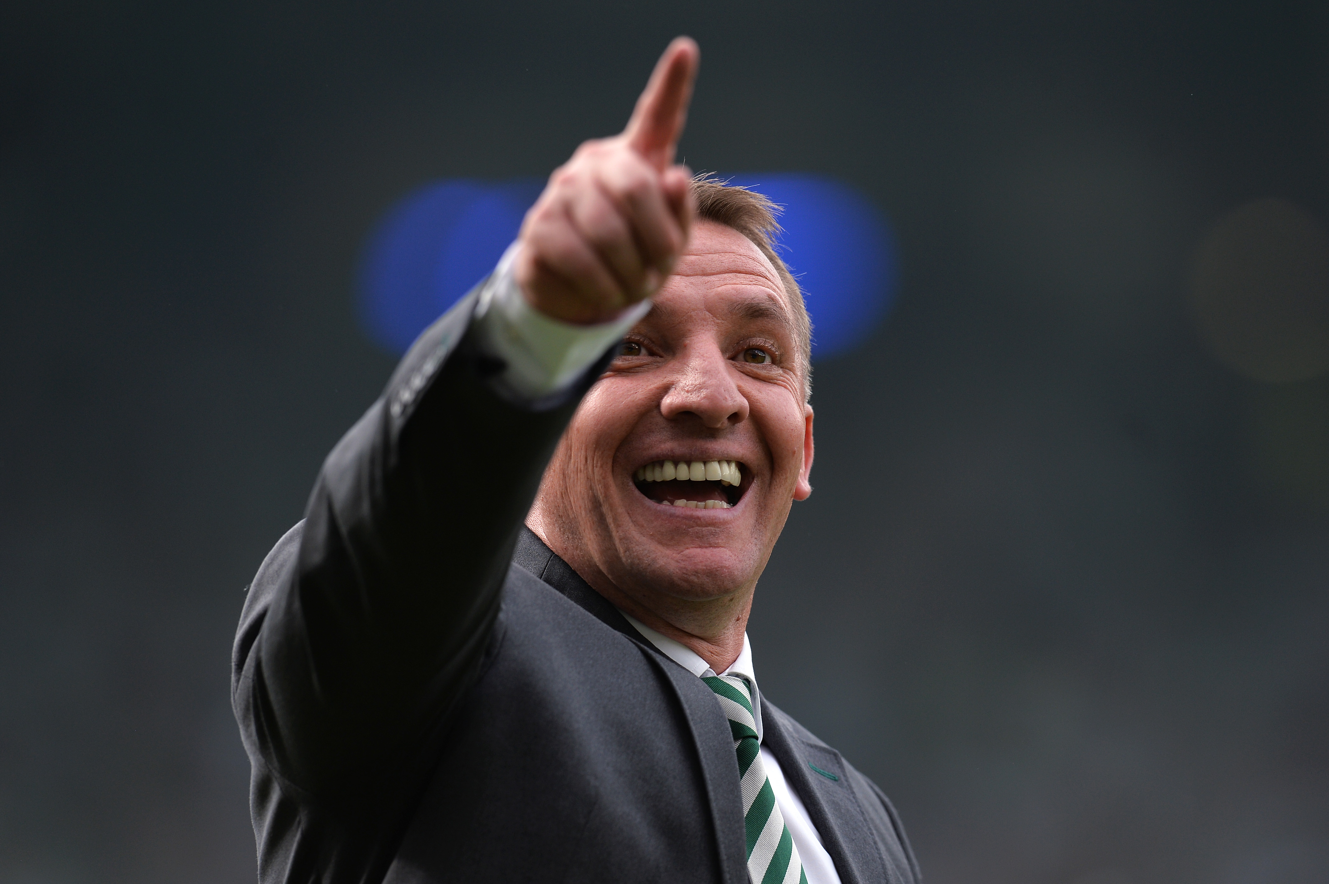 Brendan Rodgers celebrates