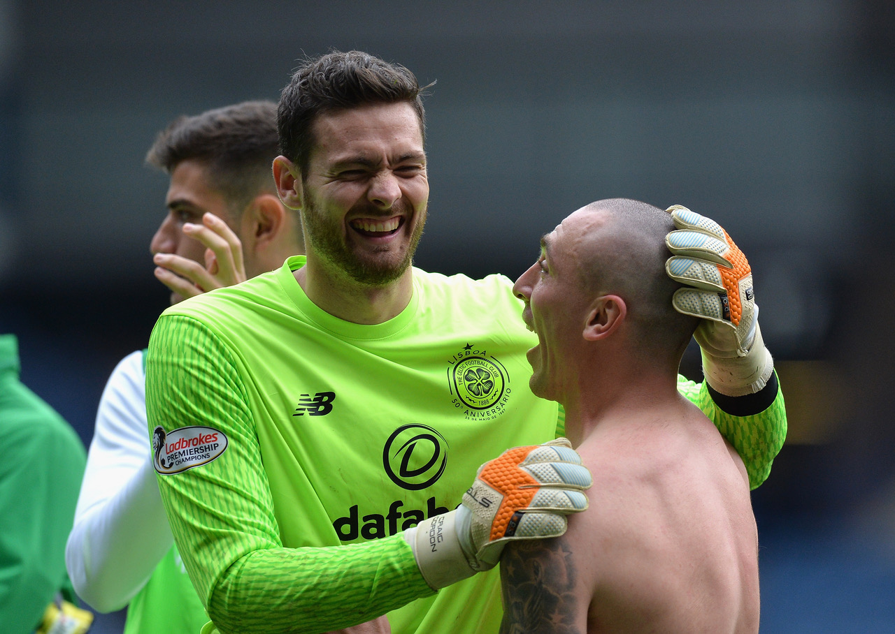 Craig Gordon and Scott Brown of Celtic