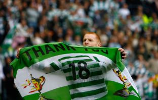 Neil Lennon of Celtic celebrates