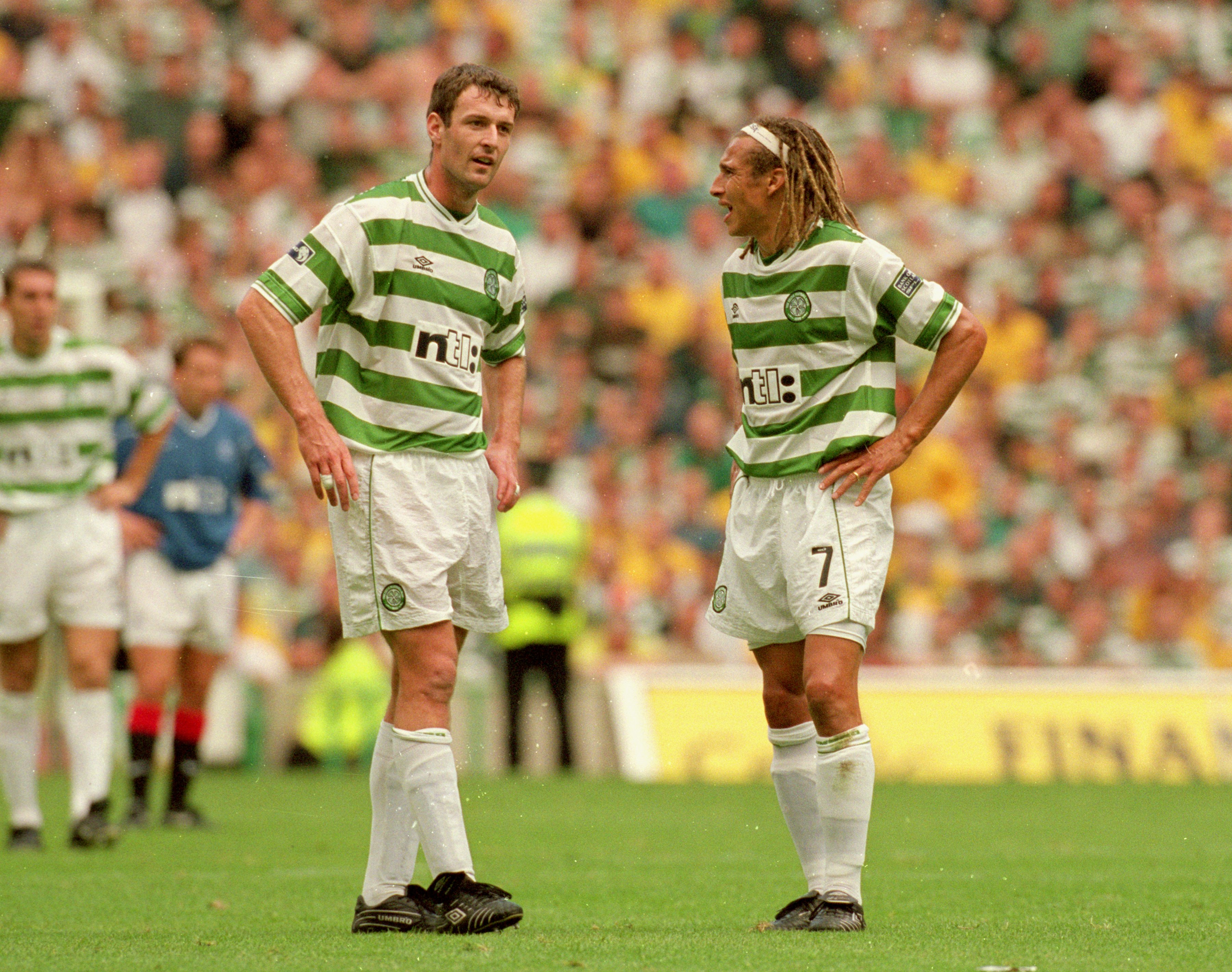 Chris Sutton and Henrik Larsson of Celtic 