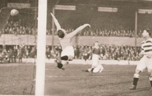 Celtic goalkeeper Joe Coen beaten by Alec Craigie’s header at Dens Park