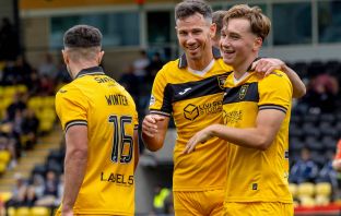 Adam Montgomery of Livingston celebrates