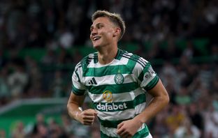 Dane Murray of Celtic celebrates