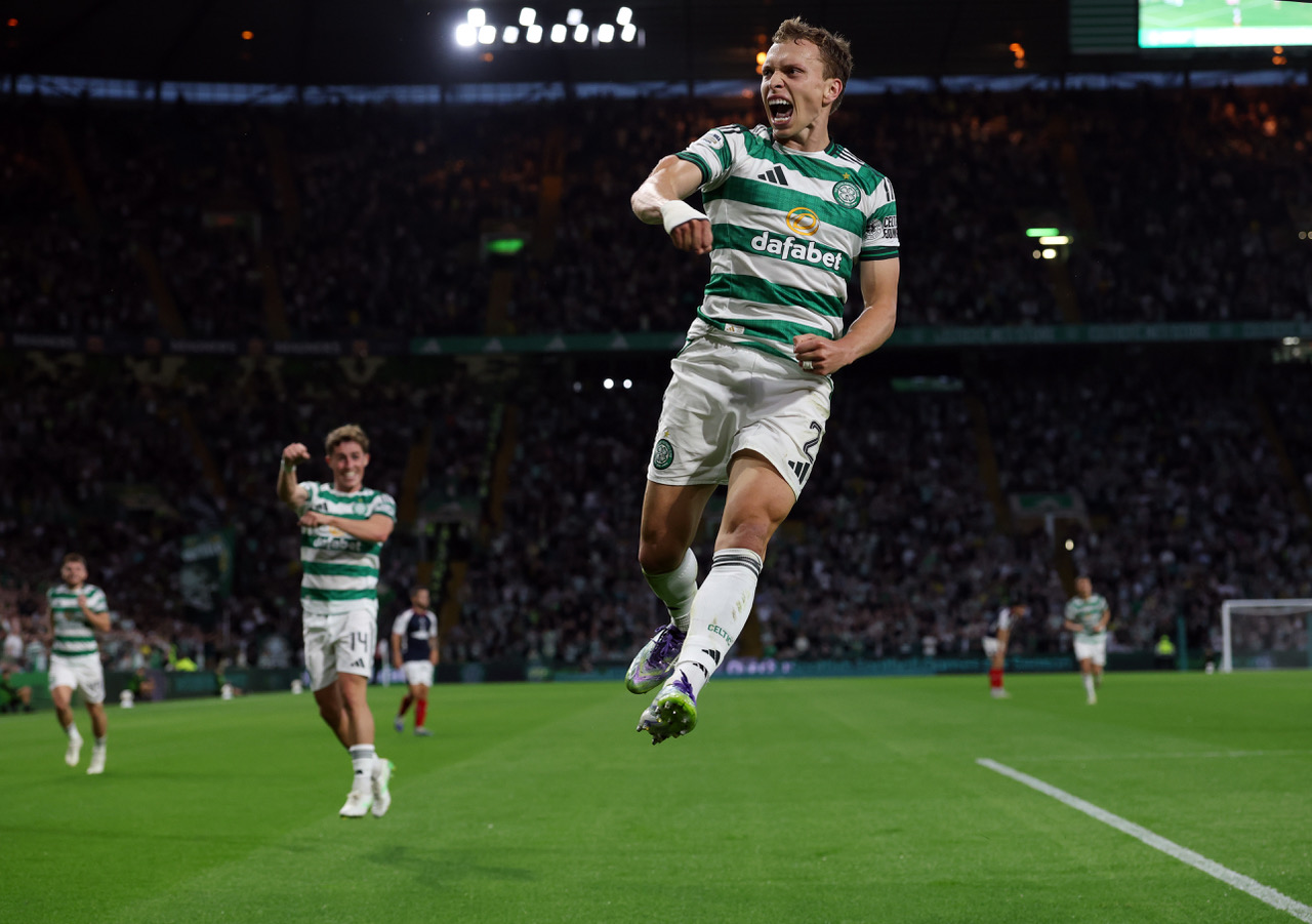 Alistair Johnston celebrates