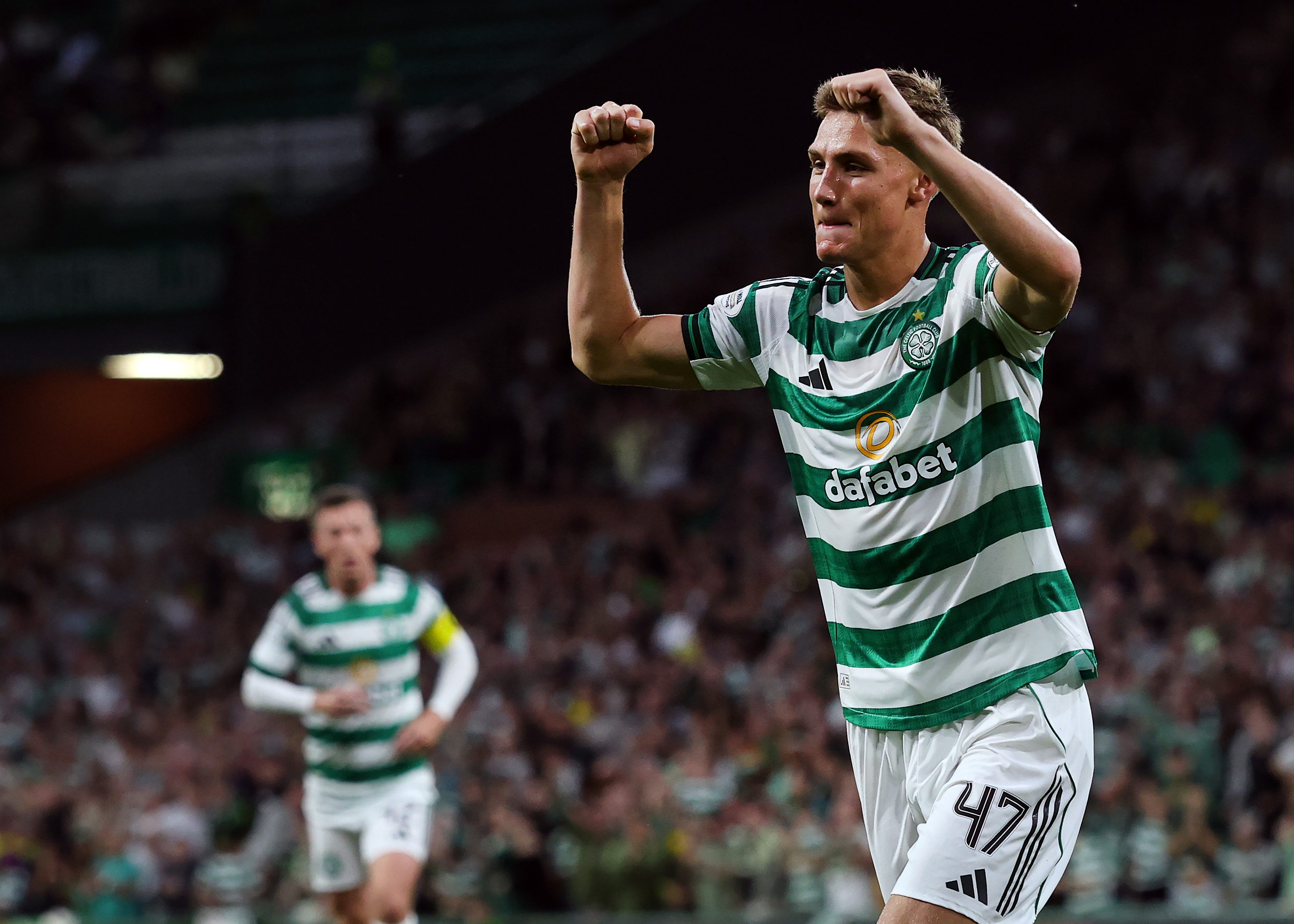 Dane Murray of Celtic celebrates