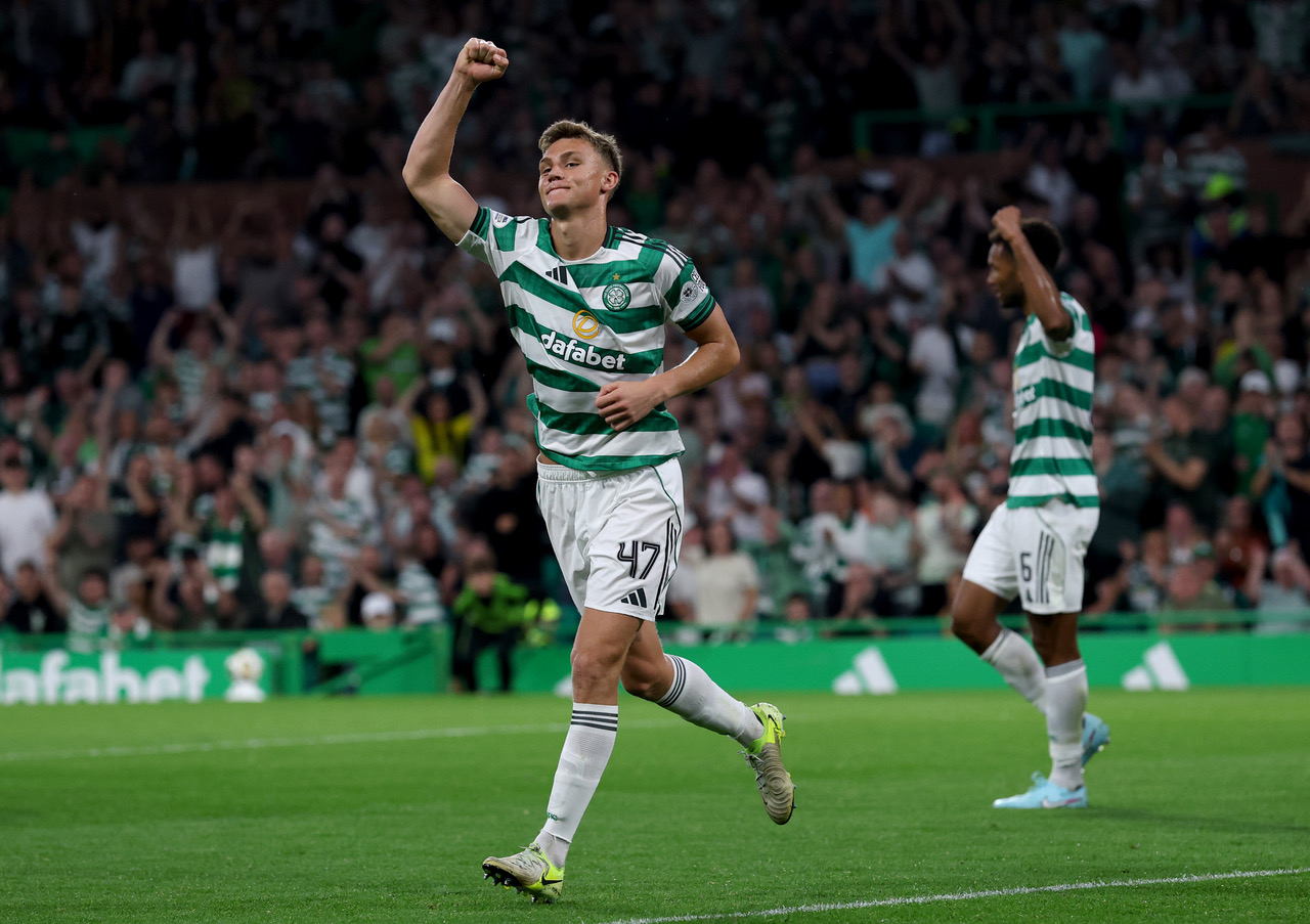 Dane Murray of Celtic celebrates
