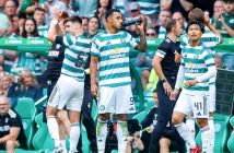 Kieran Tierney of Celtic applauds the fans