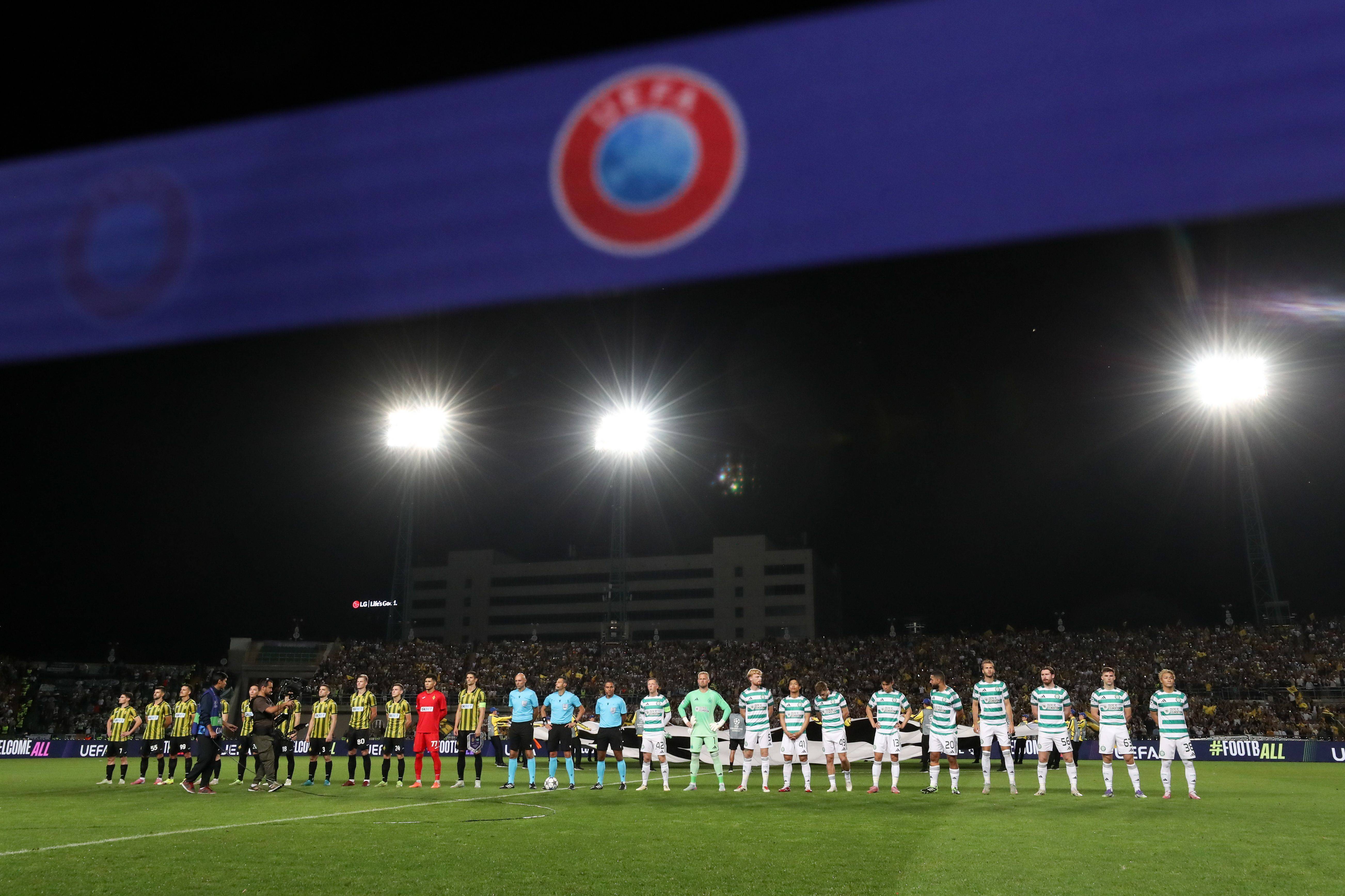 Celtic and Kairat Almaty line ups