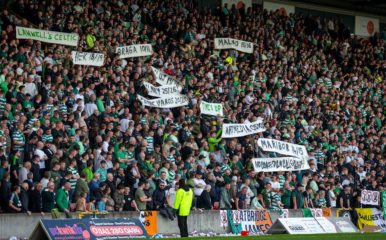 Celtic fan protest at Firhill