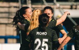 Celtic FC Women celebrate at Montrose