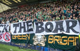 Celtic supporters at Rugby Park