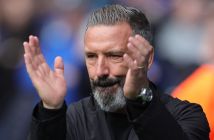 Hearts manager Derek McInnes celebrates