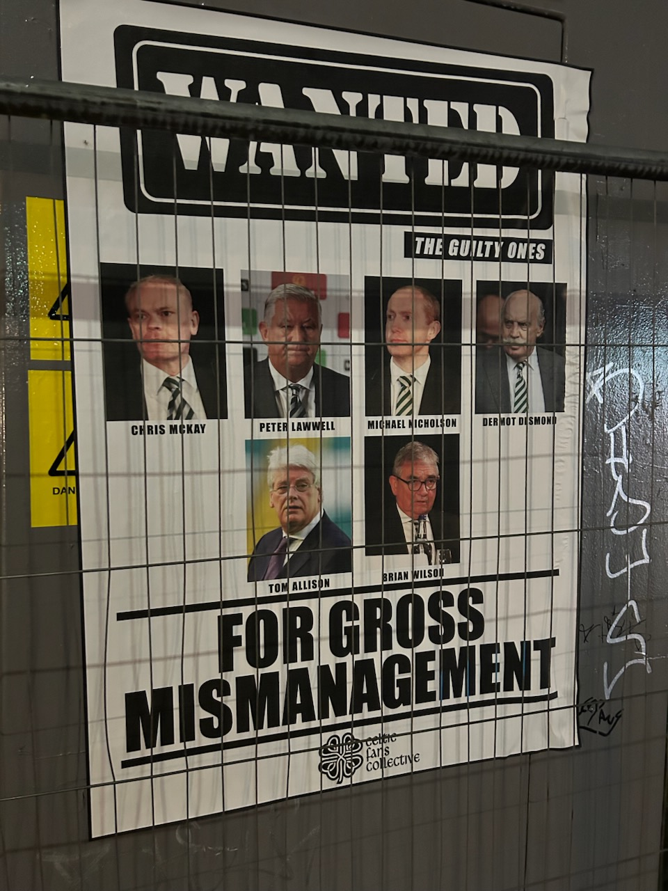 Celtic fan protest poster