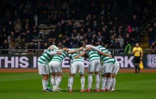 Celtic Huddle at Dens Park.