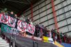 Celtic fans protest at Tynecastle.