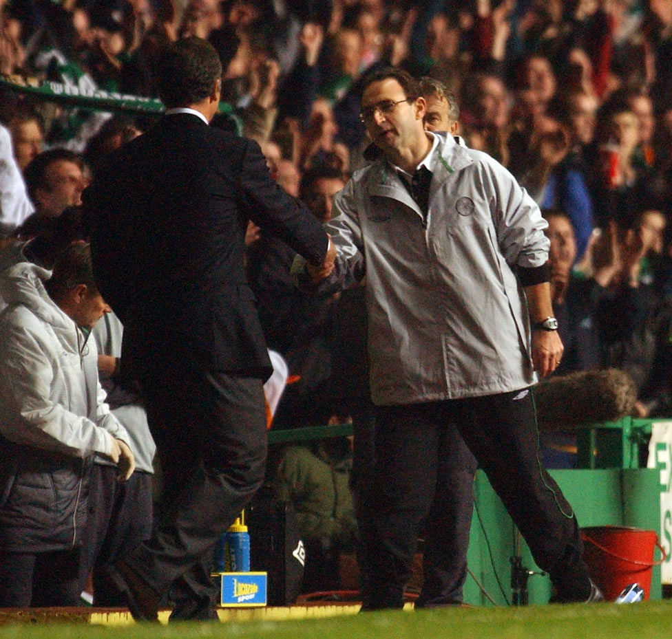 Blackburn Rovers manager Graeme Souness and Celtic manager Martin O'Neill