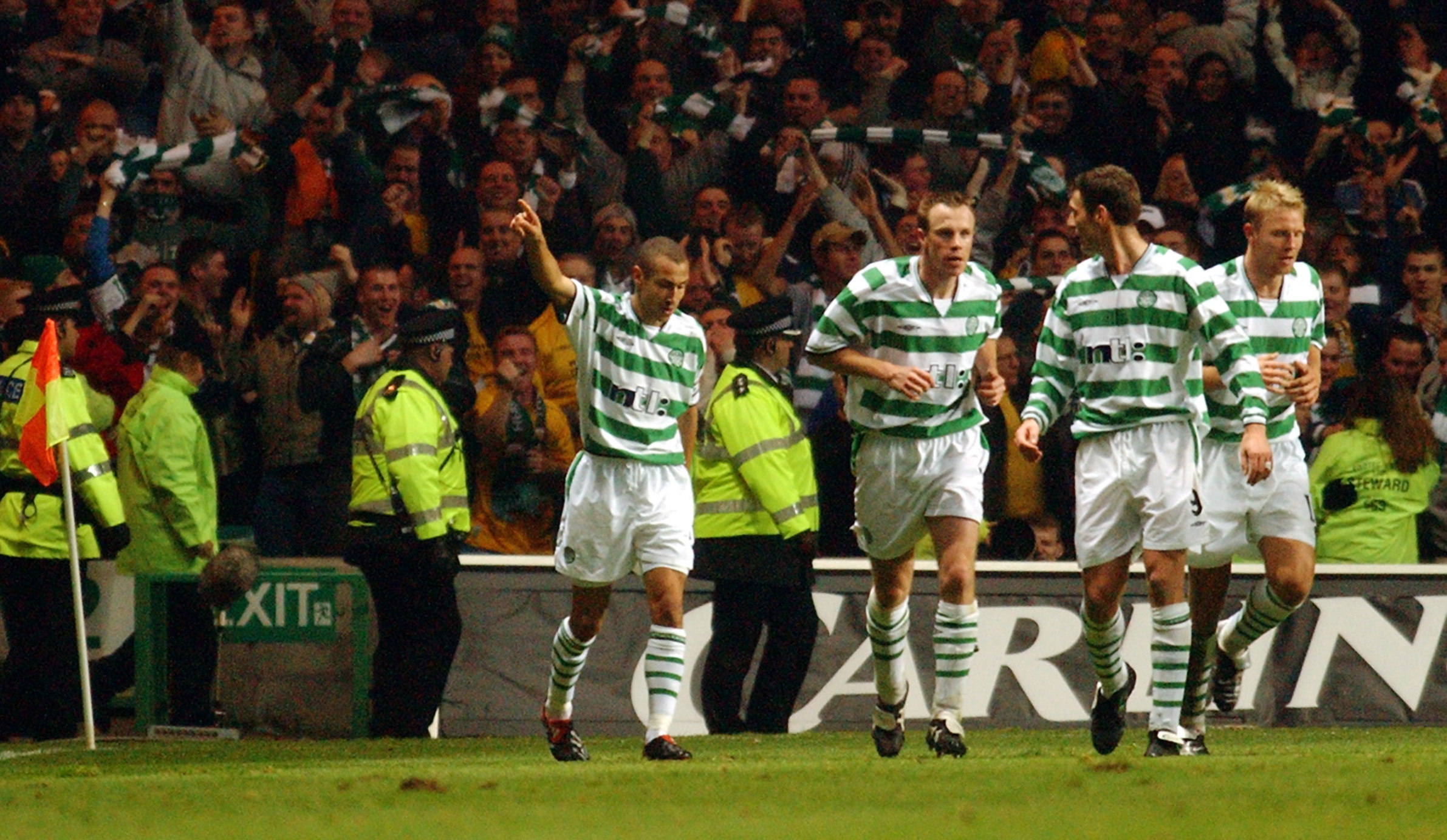 Celtic players celebrate