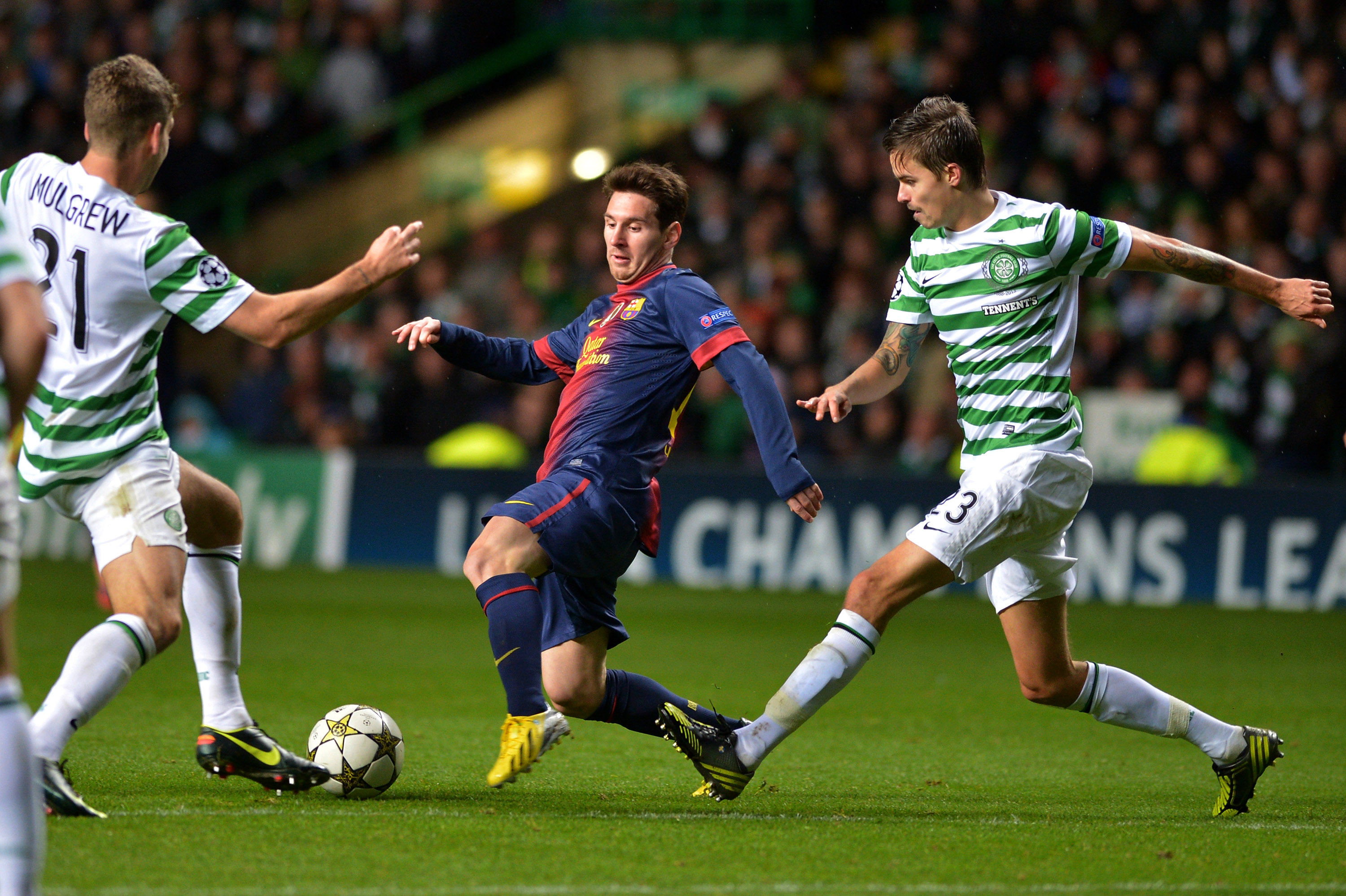 Charlie Mulgrew and Mikael Lustig of Celtic