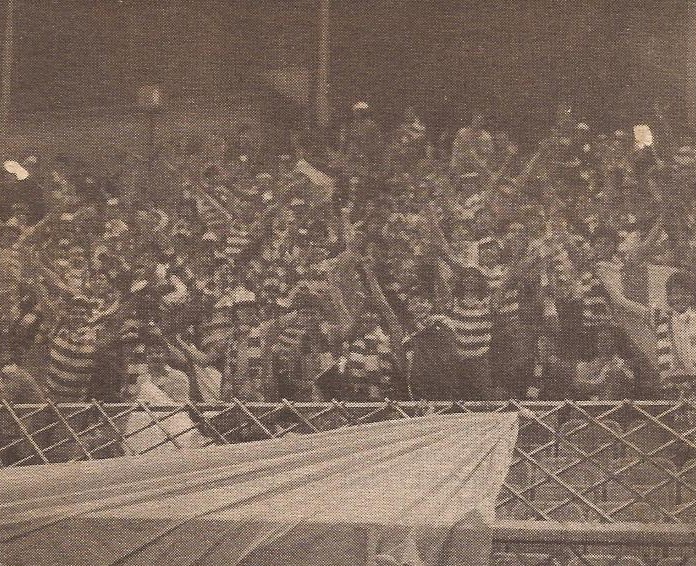 Celtic supporters in Vienna in 1984