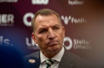 Brendan Rodgers talks to the media