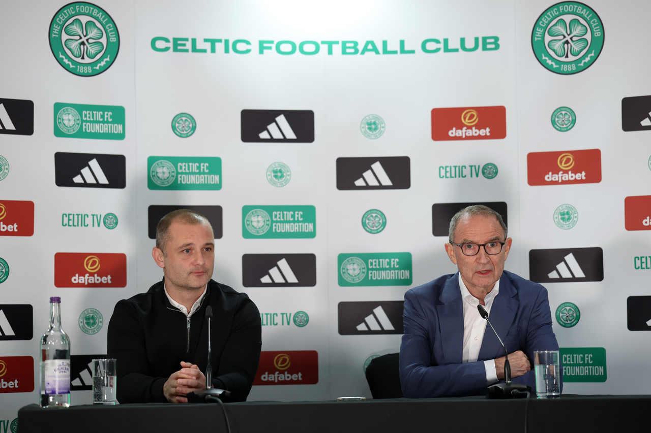 Shaun Maloney and Martin O'Neill at Celtic Park