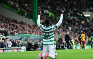 Kelechi Iheanacho of Celtic celebrates
