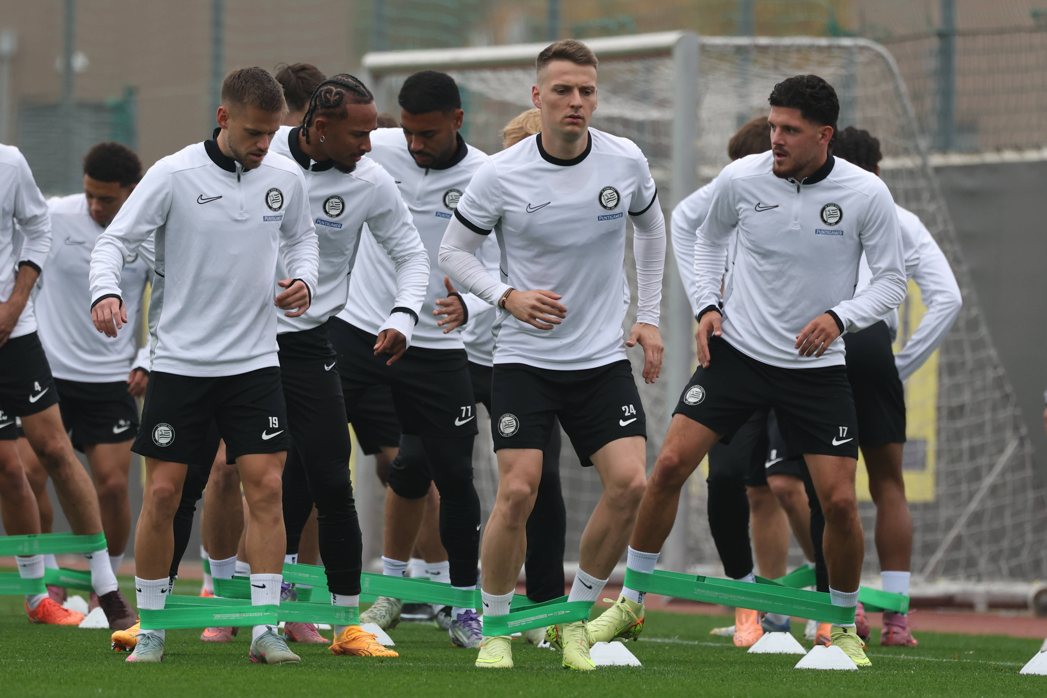 SK Sturm Graz training ahead of match at Celtic Park.