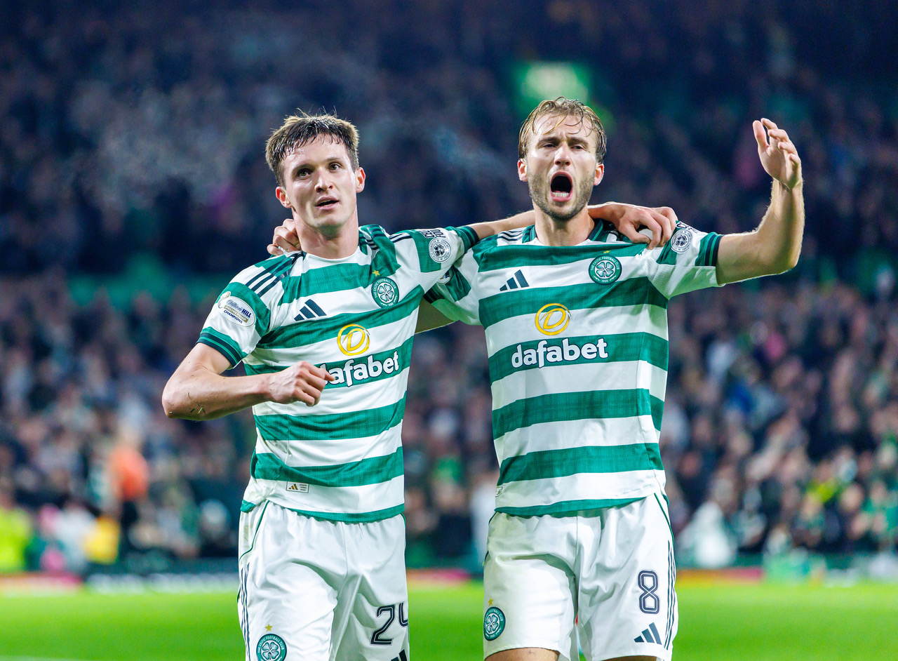 Benjamin Nygren and Johnny Kenny celebrate.