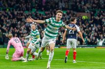 Johnny Kenny celebrates his first goal of the match