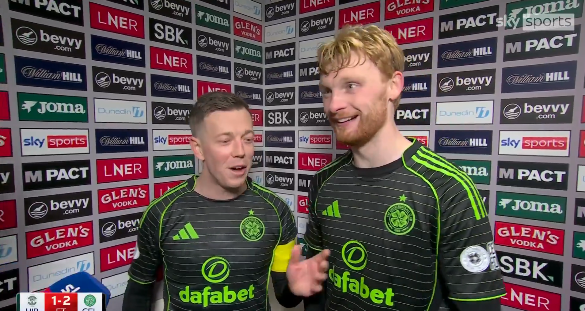 Callum McGregor and Liam Scales at Easter Road.