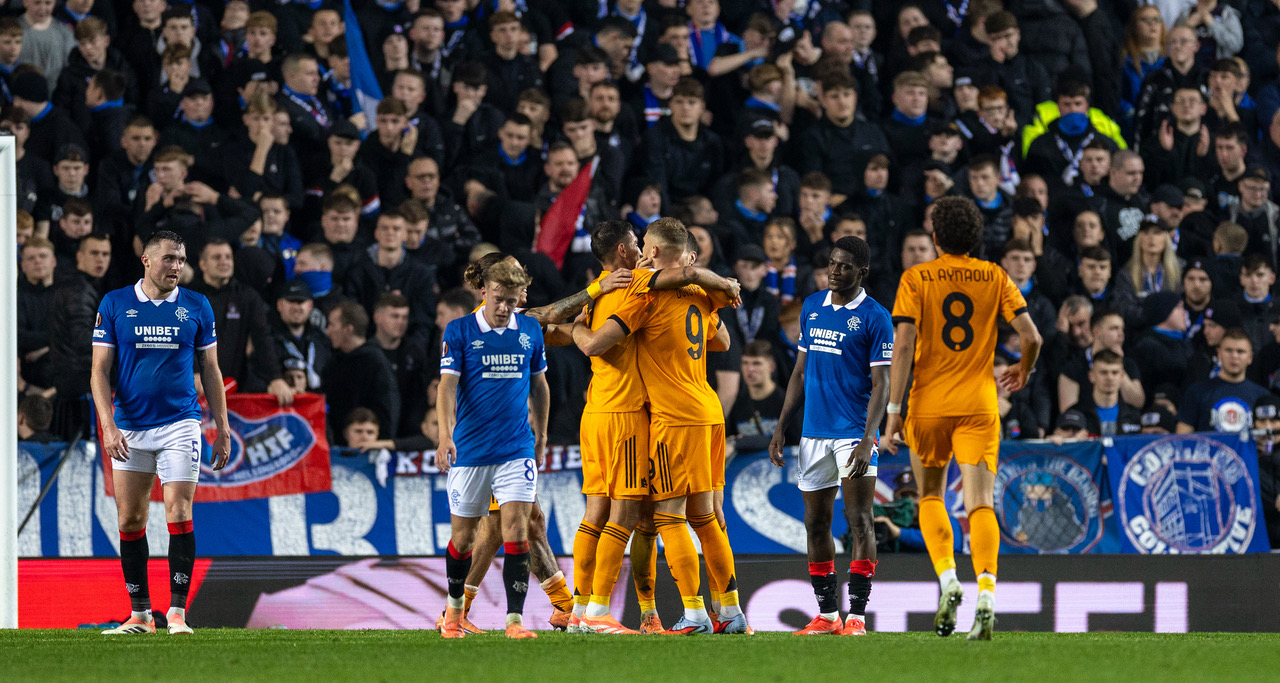 Roma celebrations at Ibrox.