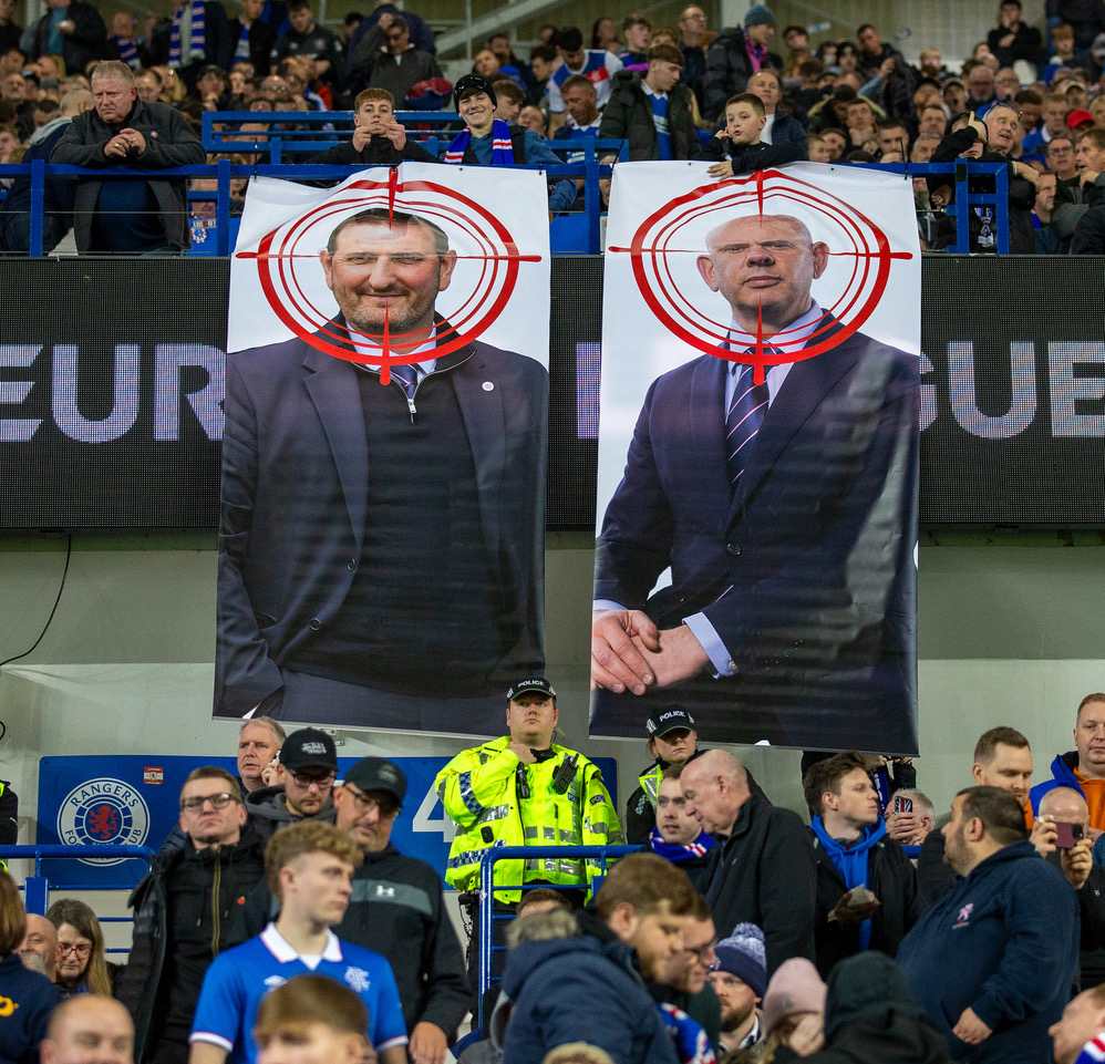 theRangers fans protest