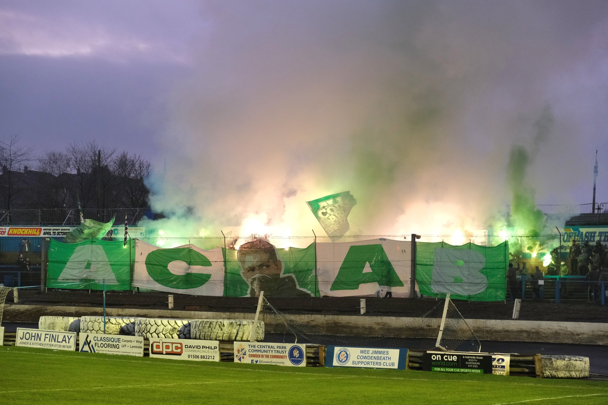 Celtic Ultras at Cowdenbeath v Celtic B, Saturday 23 November 2025. Photo North Curve Celtic